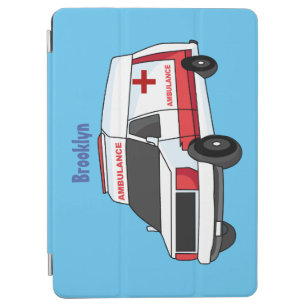 Cute red ambulance van cartoon  iPad air cover