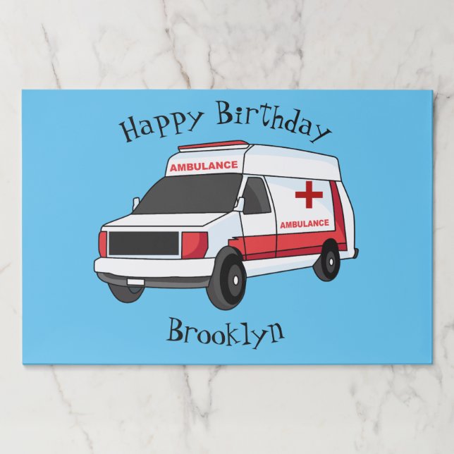 Cute red ambulance van cartoon paper pad (Front)