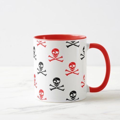 Cute Red and Black Crossed Bones Postage Coffee Mu Mug