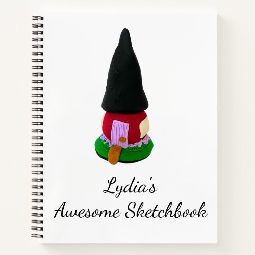 Cute Red And Black Fairy House Sketchbook Notebook