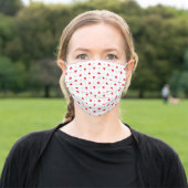 Cute Red And Black Heart Pattern Adult Cloth Face Mask (Outside)