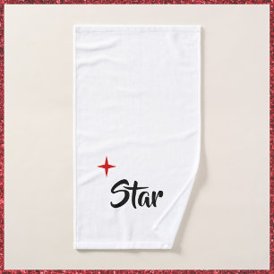 Cute Red and Black Star for Divas Hand Towel