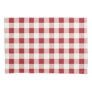 Cute Red and Cream Gingham Pillow Case