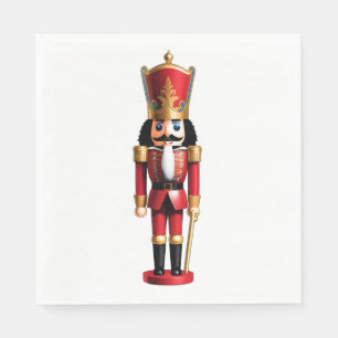 Cute red and gold nutcracker napkins