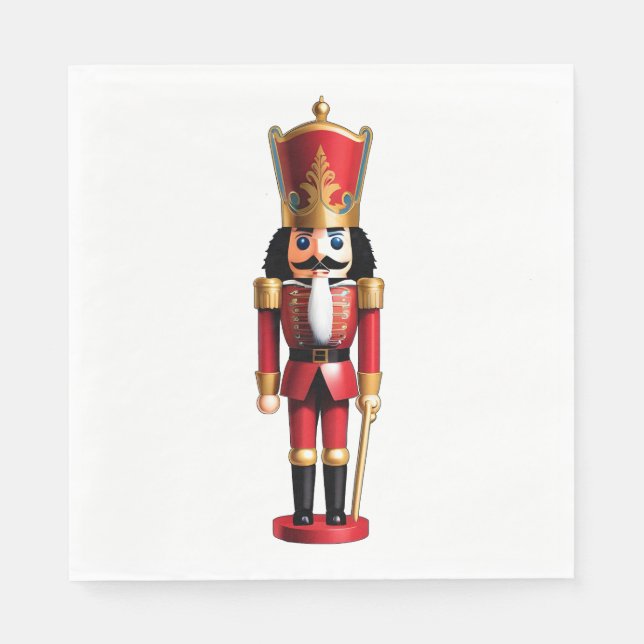 Cute red and gold nutcracker napkins (Front)
