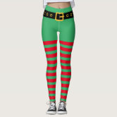 RED CHRISTMAS RIBBON AND BOW ON BLACK LEGGINGS