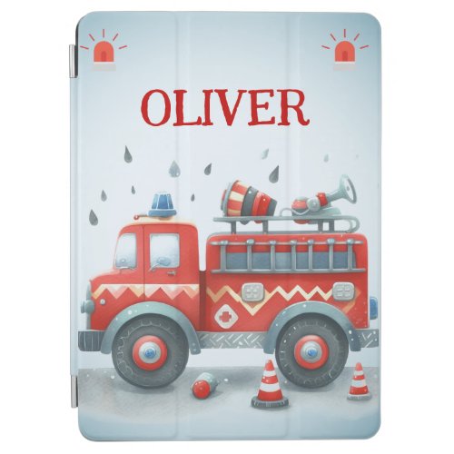 Cute Red and Grey Fire Truck  iPad Air Cover
