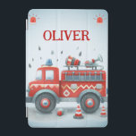 Cute Red and Grey Fire Truck  iPad Mini Cover<br><div class="desc">Personalized cute red and grey fire engine truck design</div>