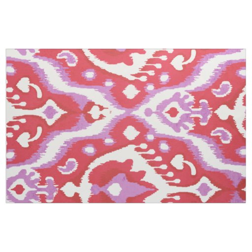 Cute red and orchid ikat tribal patterns fabric