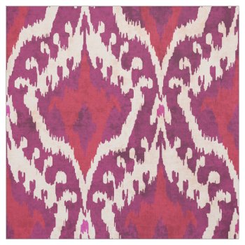 Cute Red And Purple Ikat Tribal Pattern Fabric by TintAndBeyond at Zazzle