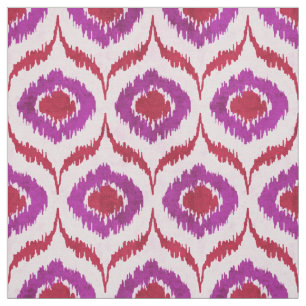 Cute red and purple ikat tribal pattern fabric