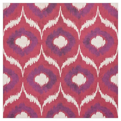 Cute red and purple ikat tribal pattern fabric