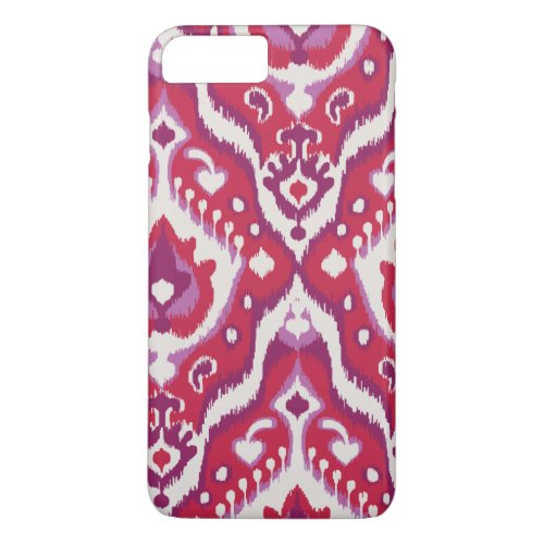 Cute red and purple ikat tribal patterns iPhone 8 plus7 plus case