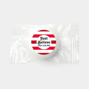 Cute Red and White Believe Festive Christmas Life Saver® Mints