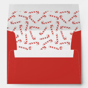 Cute Red and White Candy Cane Christmas Pattern  Envelope