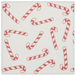 Cute Red and White Candy Cane Christmas Pattern  Fabric