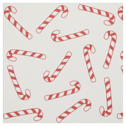 Cute Red and White Candy Cane Christmas Pattern  Fabric