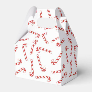 Cute Red and White Candy Cane Christmas Pattern Favor Boxes