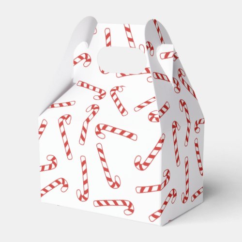 Cute Red and White Candy Cane Christmas Pattern  Favor Boxes