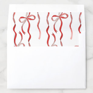 Cute Red and White Christmas Bows Envelope Liner