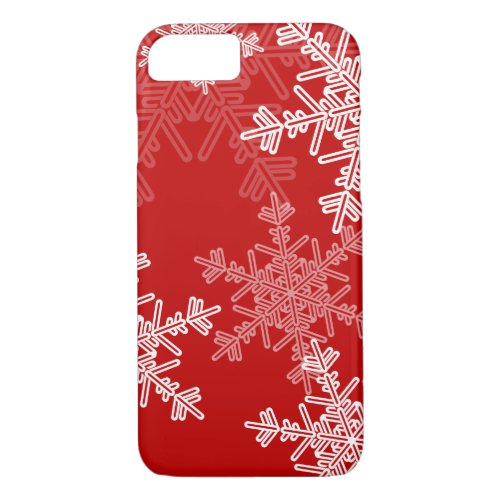 Cute red and white Christmas snowflakes iPhone 87 Case