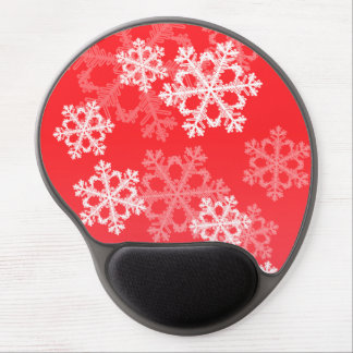 Cute red and white Christmas snowflakes Gel Mouse Pad