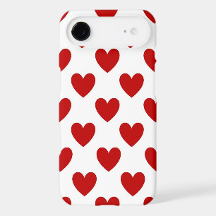 Cute Red and White Hearts Pattern iPhone 17 Air Case