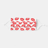 Cute Red And White Lipstick Kisses Adult Cloth Face Mask (Front, Folded)
