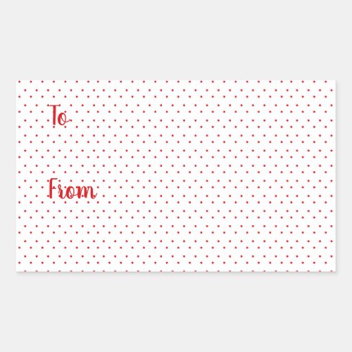 Cute Red and White Polka Dots Coordinating Rectangular Sticker