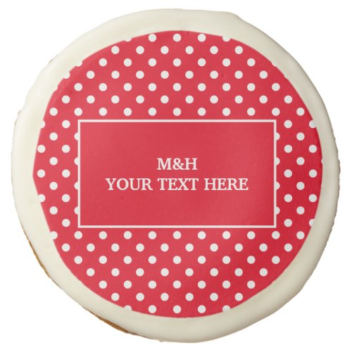 Cute red and white polka dots custom party favor sugar cookie