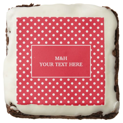 Cute red and white polkadot custom party favor brownie