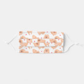 Cute Red And White Pomeranian Hearts Adult Cloth Face Mask (Front, Folded)