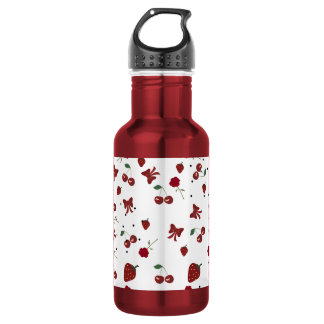 cute red and white stainless steel water bottle
