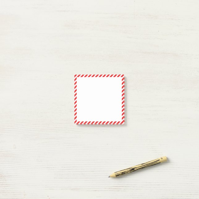 Cute Red and White striped Post-it Notes (On Desk)