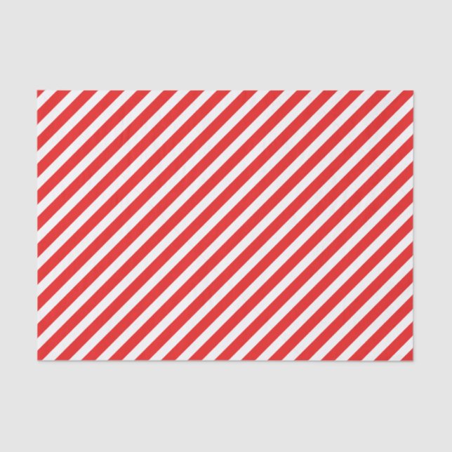 Cute Red and White striped Tissue Paper (Front)
