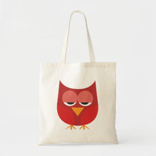 Cute Red And Yellow Cartoon Owl Tote Bag