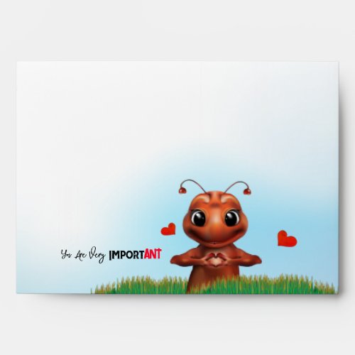 Cute Red Ant Pun  Envelope