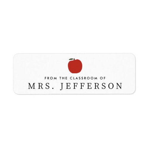 Cute Red Apple From the classroom of Teachers Label