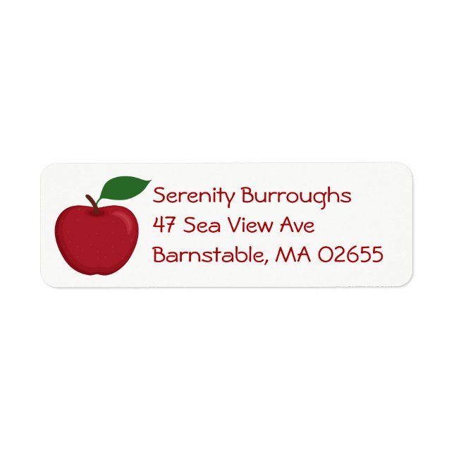 Cute Red Apple Fruit Fall Country Farm Label (Front)