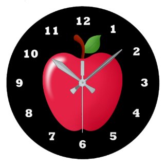 Cute Red apple fruit home kitchen decor clock
