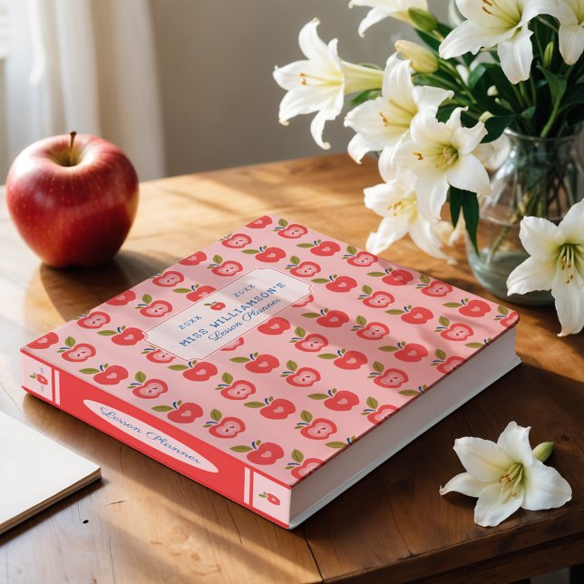 Cute Red Apple Pattern School Teacher's Planner 3 Ring Binder (Cute Red Apple Pattern School Teacher's Planner 3 Ring Binder)