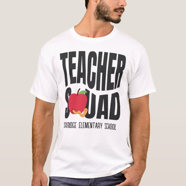 Cute Red Apple Teacher Squad T-Shirt (Front)