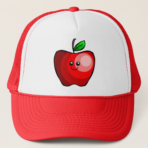 Cute Red Apple Trucker Hat | Zazzle.com