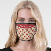 Cute Red Apples Teacher School Pattern Face Mask (Worn Her)