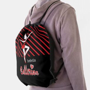 Cute Red Ballerina Girl   Ballet Dancer Drawstring Drawstring Bag
