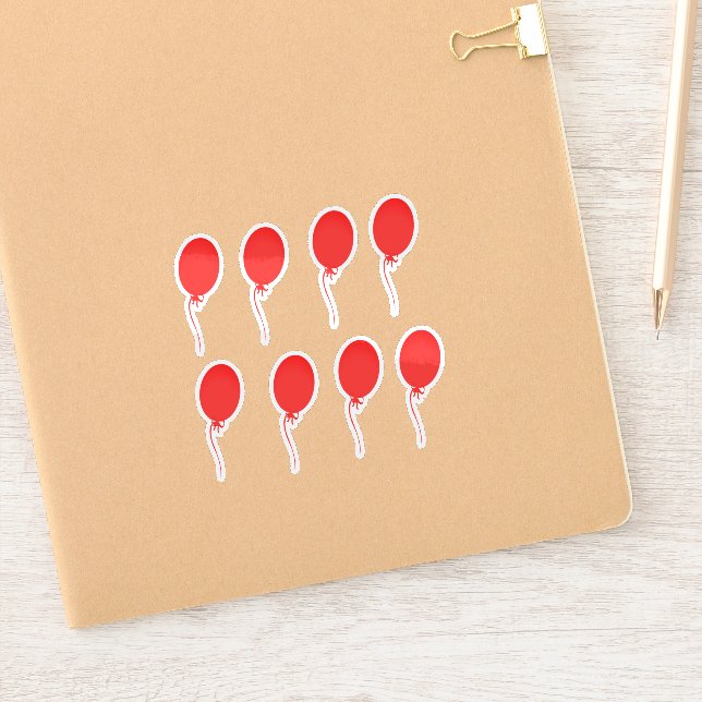 Cute Red Balloon Sticker (Notebook)