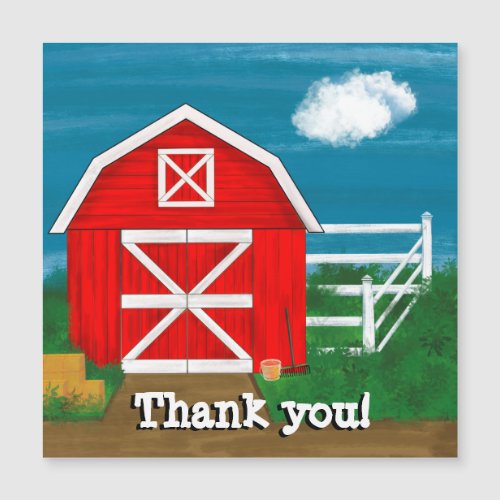 Cute Red Barn Drawing  Thank You