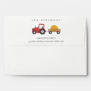 Cute Red Barnyard Farm Animal Any Age Birthday Envelope