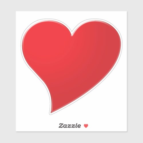 Cute red big heart minimalist modern  sticker