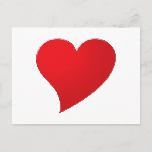 Cute red big heart minimalist Modern Valentines Postcard